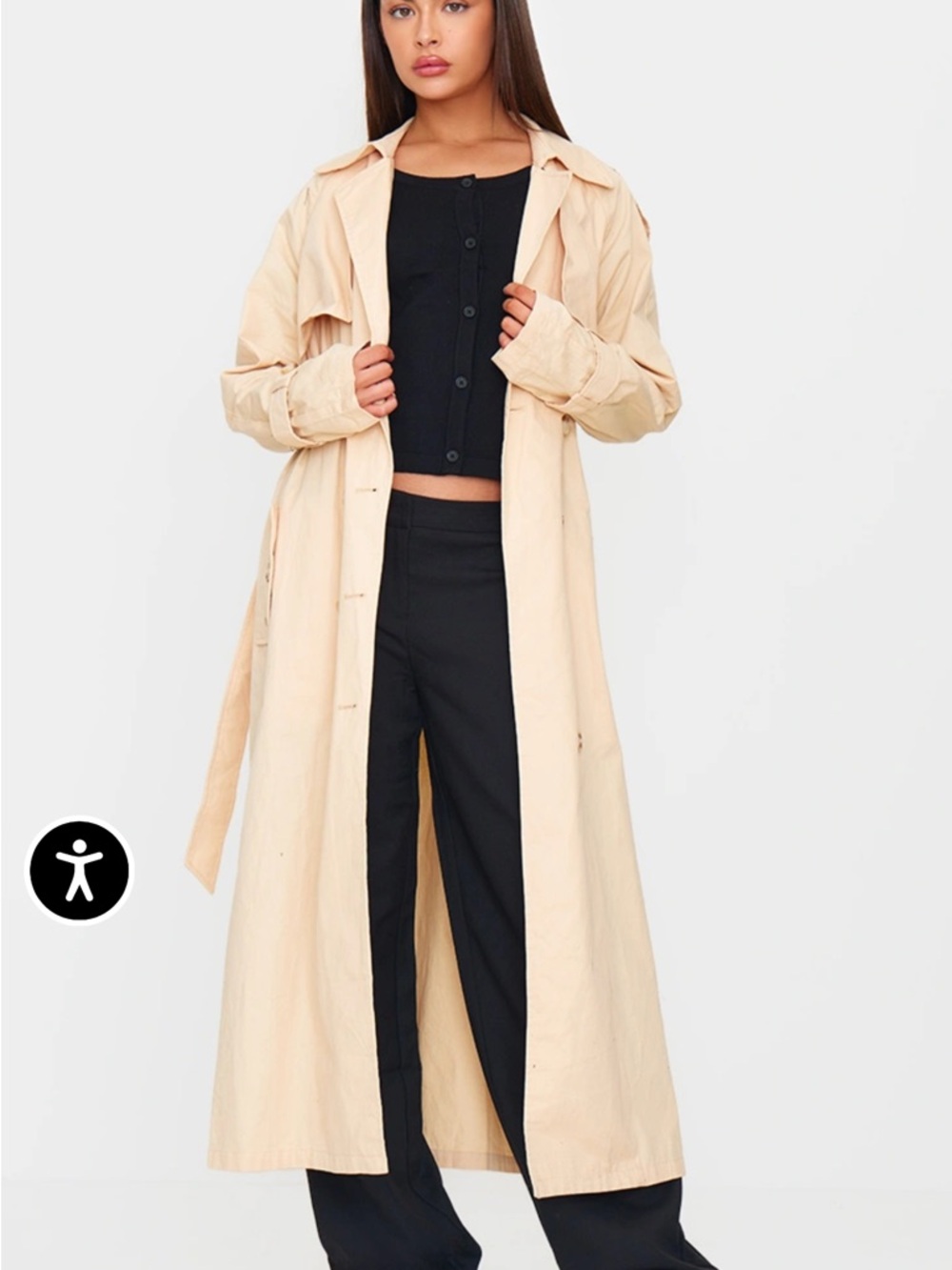 PrettyLittleThing Beige Tailored Trench